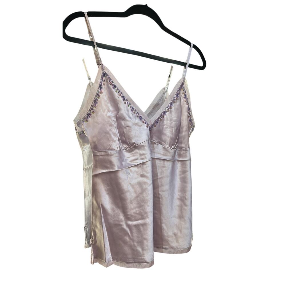 Silky Lace-Trim Lavender Camisole Top